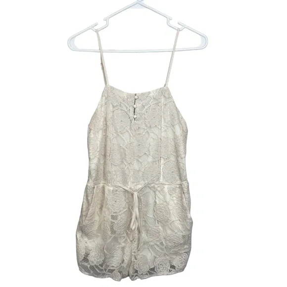 Zara | Pants & Jumpsuits | Nwt Zara Womens Ivory Lace Lined Romper Shorts  Size Small | Poshmark
